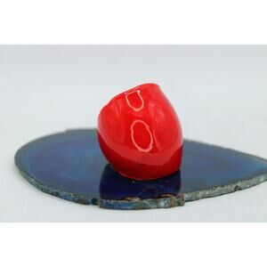 1970's Handblown Red Glass Ring